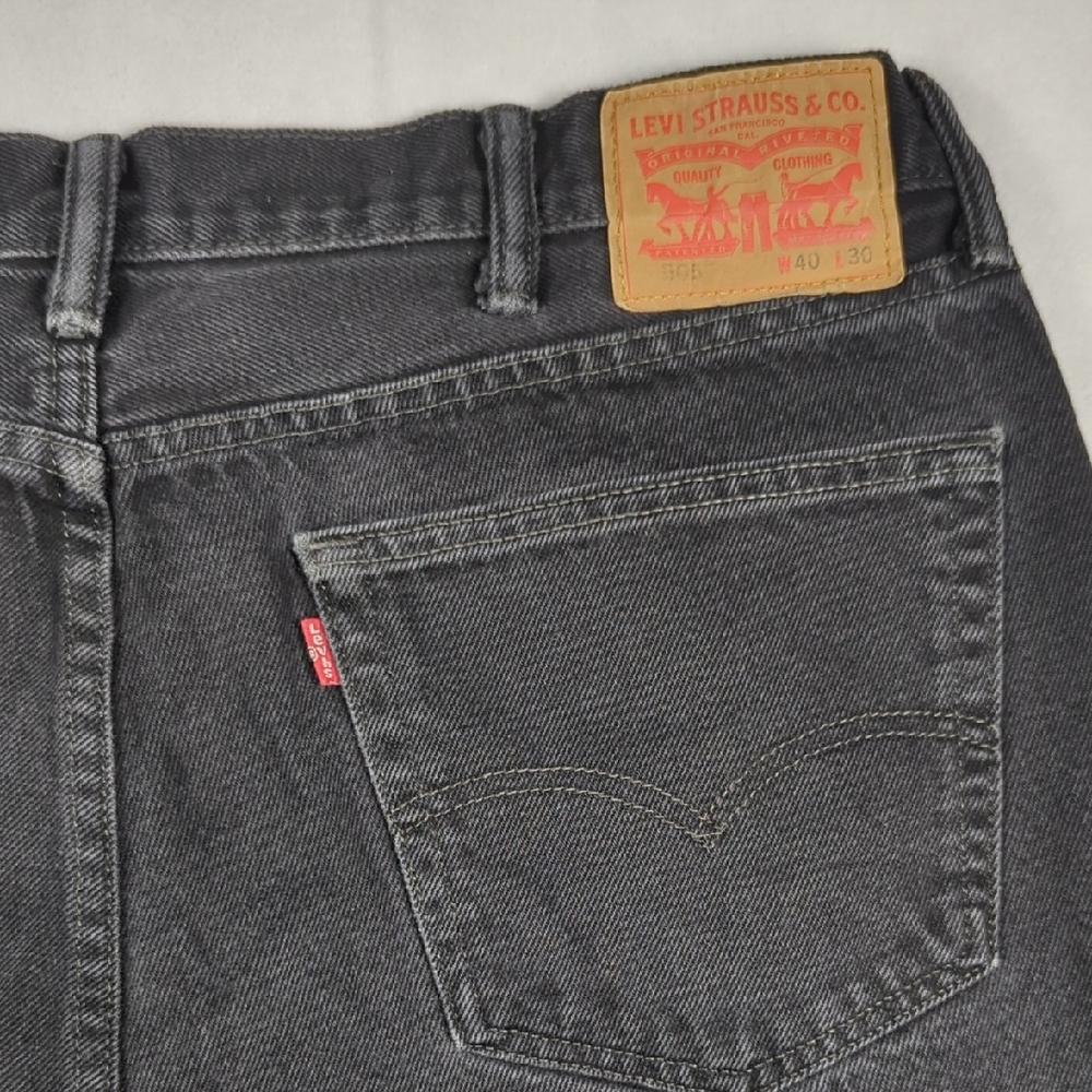 Levi's 505‎ Straight Leg Black Wash Mens Jeans Size 40